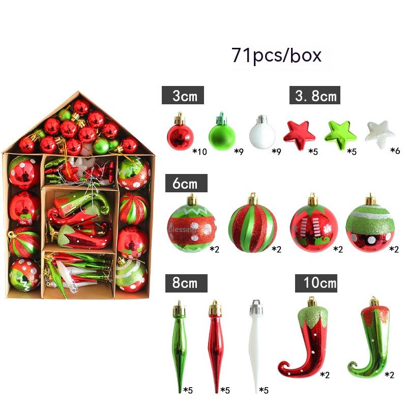 Shopping Mall Ornaments Christmas Tree Small Colorful Ball Pendant Set