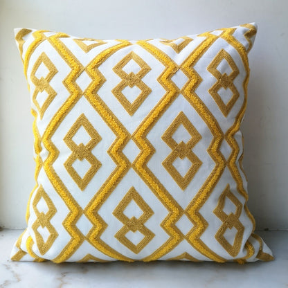 Embroidered bedside pillow