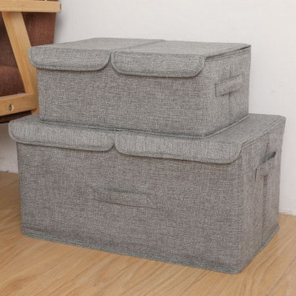 Cotton and linen collapsible storage box