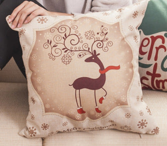 Christmas linen pillowcase