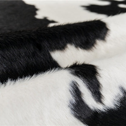 Shaped Whole Big Black Cow Carpet With Imitation Animal Pattern