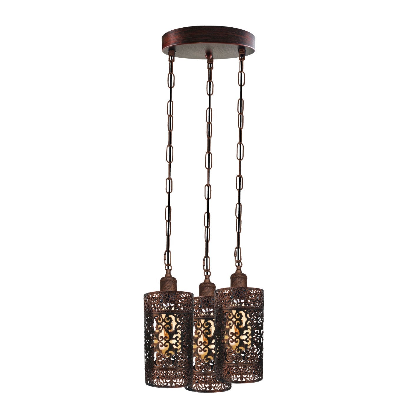 Pendant Light 3 Way Ceiling Barrel Cage Lighting Fixture ~3933