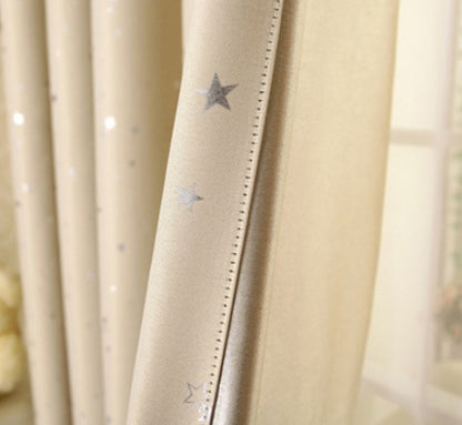 Star print perforated finished curtain