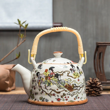 Ceramic Teapot With Strainer Large Handle Pot Single Pot Household