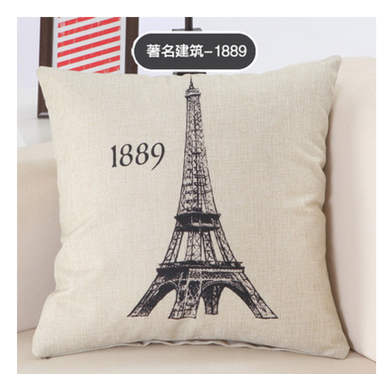 Great Buildings Print Pillow Cases London Paris New York Decorative Pillows Cotton Linen Home Decor Square Throw Pillows Cover