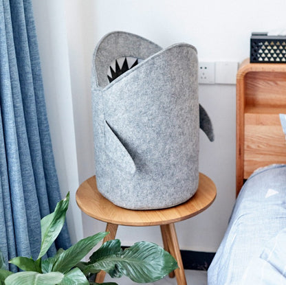 Dirty clothes shark storage bucket