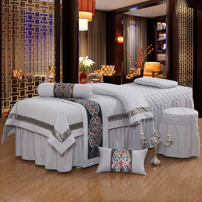 Four-piece high-end pure color beauty bedspread