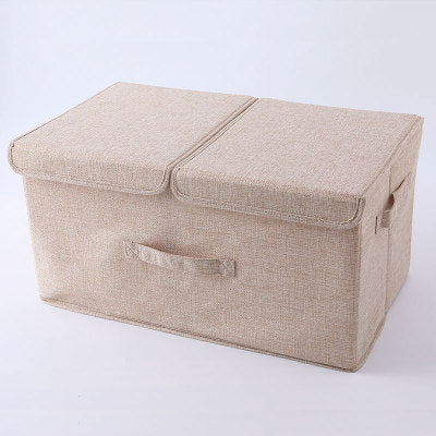 Cotton and linen collapsible storage box