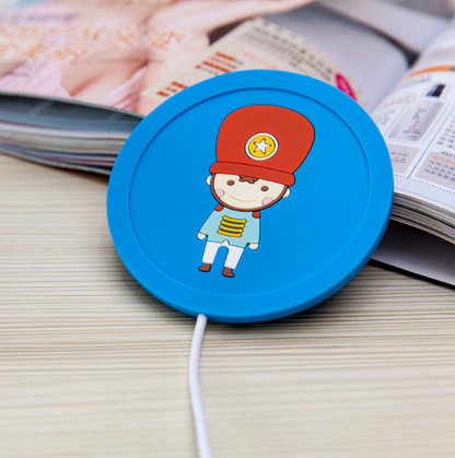 Cartoon PVC Insulation Heating Coasters USB Heating Coasters