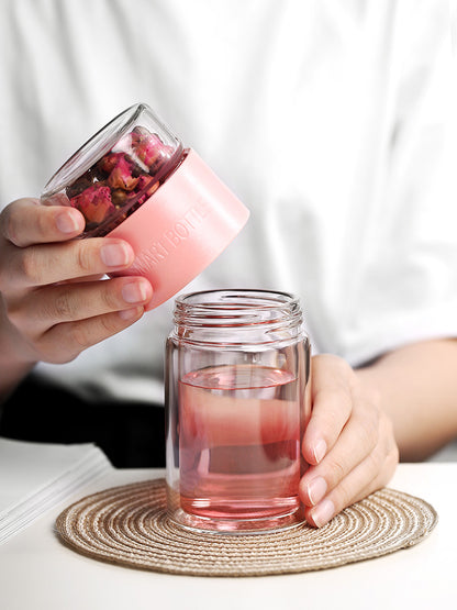 Double glass tea cup