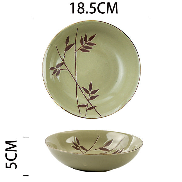 Creative Ceramic Dish Dish Home Deep Dish Straw Hat Bowl Hotel Tableware