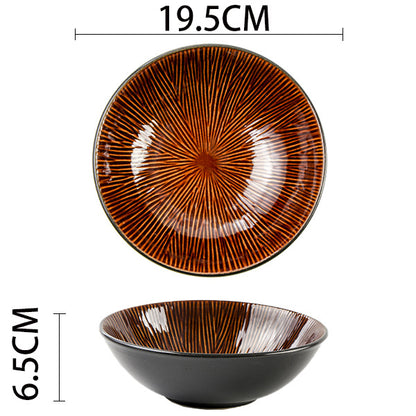 Creative Ceramic Dish Dish Home Deep Dish Straw Hat Bowl Hotel Tableware