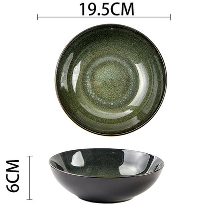 Creative Ceramic Dish Dish Home Deep Dish Straw Hat Bowl Hotel Tableware