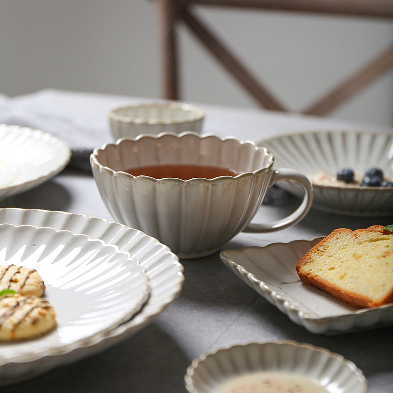 Simple Lace Kiln Glazed Ceramic Tableware Dish