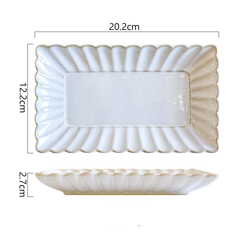 Simple Lace Kiln Glazed Ceramic Tableware Dish