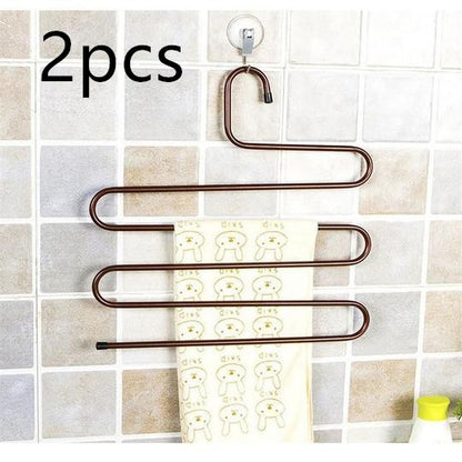 Magic non-slip s-type home pants rack