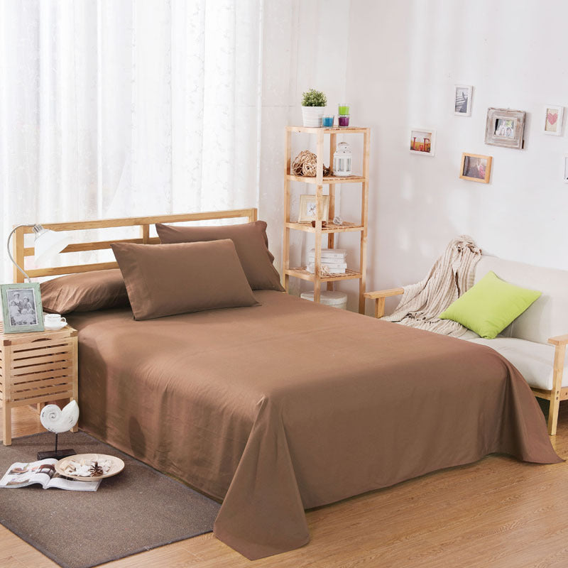 Pure Color Polyester Cotton Extra Bed Sheets Hotel Home