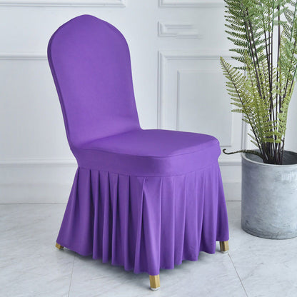 Pleated skirt side dining chair