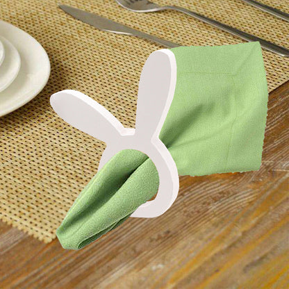 Easter Bunny Napkin Ring Holders Easter Table Decoration for Home Wooden Rabbit Ear Tissue Ring Happy Easter Party Supply