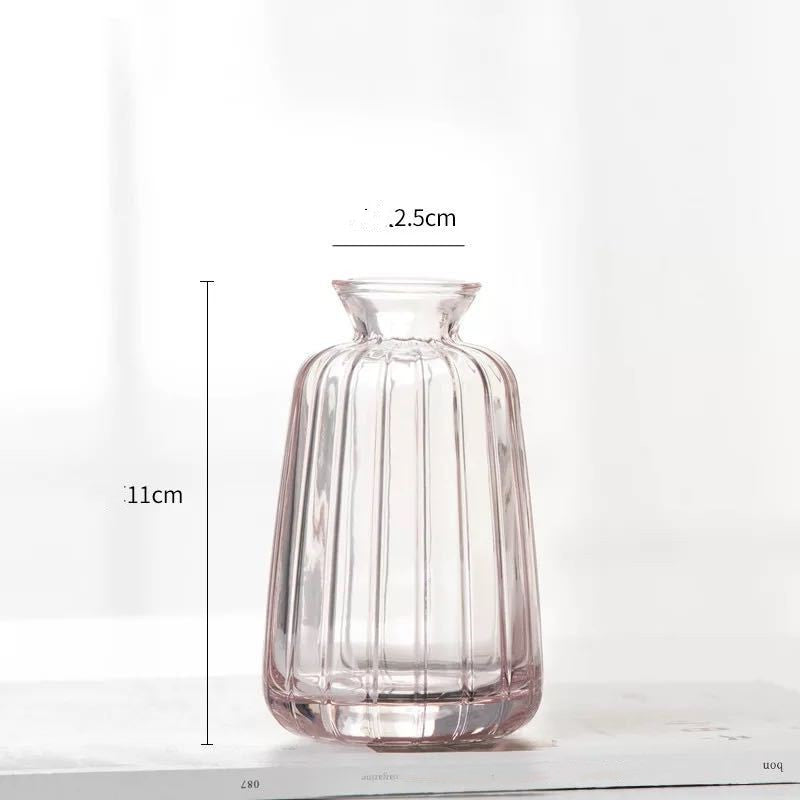 Mini Vase Flower Transparent Color Flower Arrangement Decoration