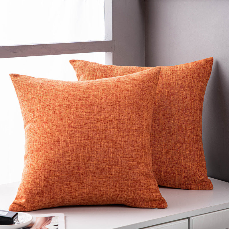 Solid Color Linen Sofa Pillow Cushion Living Room Pillow Cover