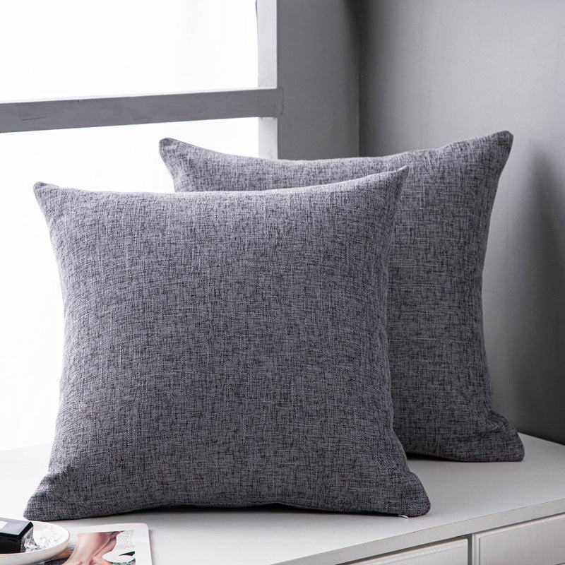 Solid Color Linen Sofa Pillow Cushion Living Room Pillow Cover