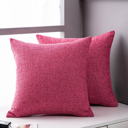 Solid Color Linen Sofa Pillow Cushion Living Room Pillow Cover