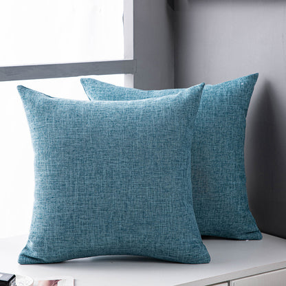 Solid Color Linen Sofa Pillow Cushion Living Room Pillow Cover