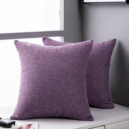 Solid Color Linen Sofa Pillow Cushion Living Room Pillow Cover