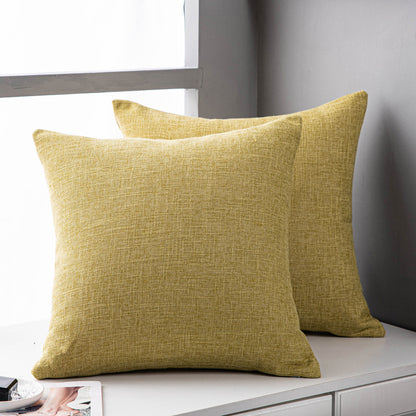 Solid Color Linen Sofa Pillow Cushion Living Room Pillow Cover