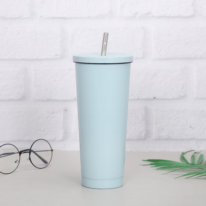 Creative Coffee Cup with Stainless Steel Straw Cup Insulation Cup