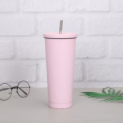 Creative Coffee Cup with Stainless Steel Straw Cup Insulation Cup