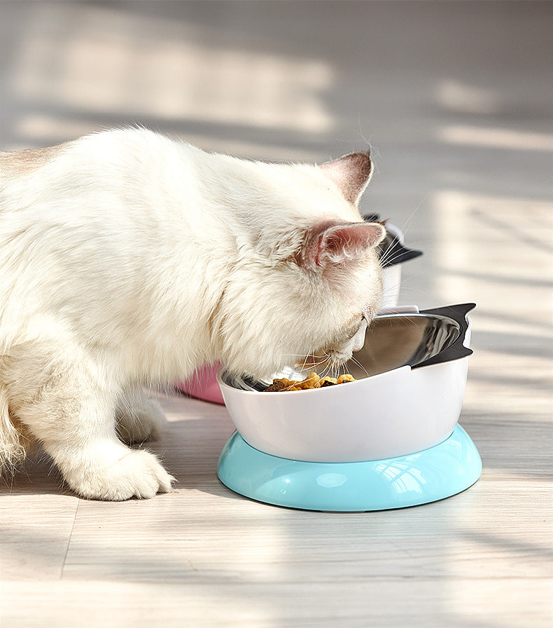 Soft And Cute Non-Slip Stainless Steel Cat Bowl