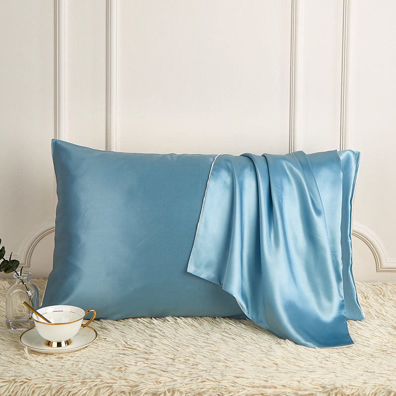 Silk Pillowcase Pure Color  Silk Pillow Single Plain Color Pillow