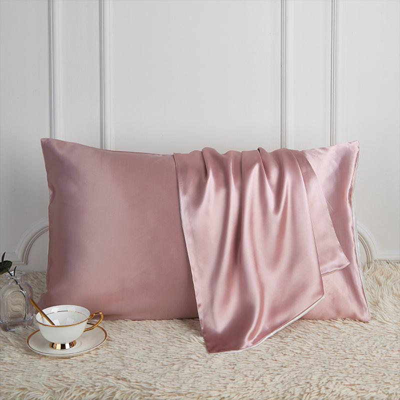 Silk Pillowcase Pure Color  Silk Pillow Single Plain Color Pillow