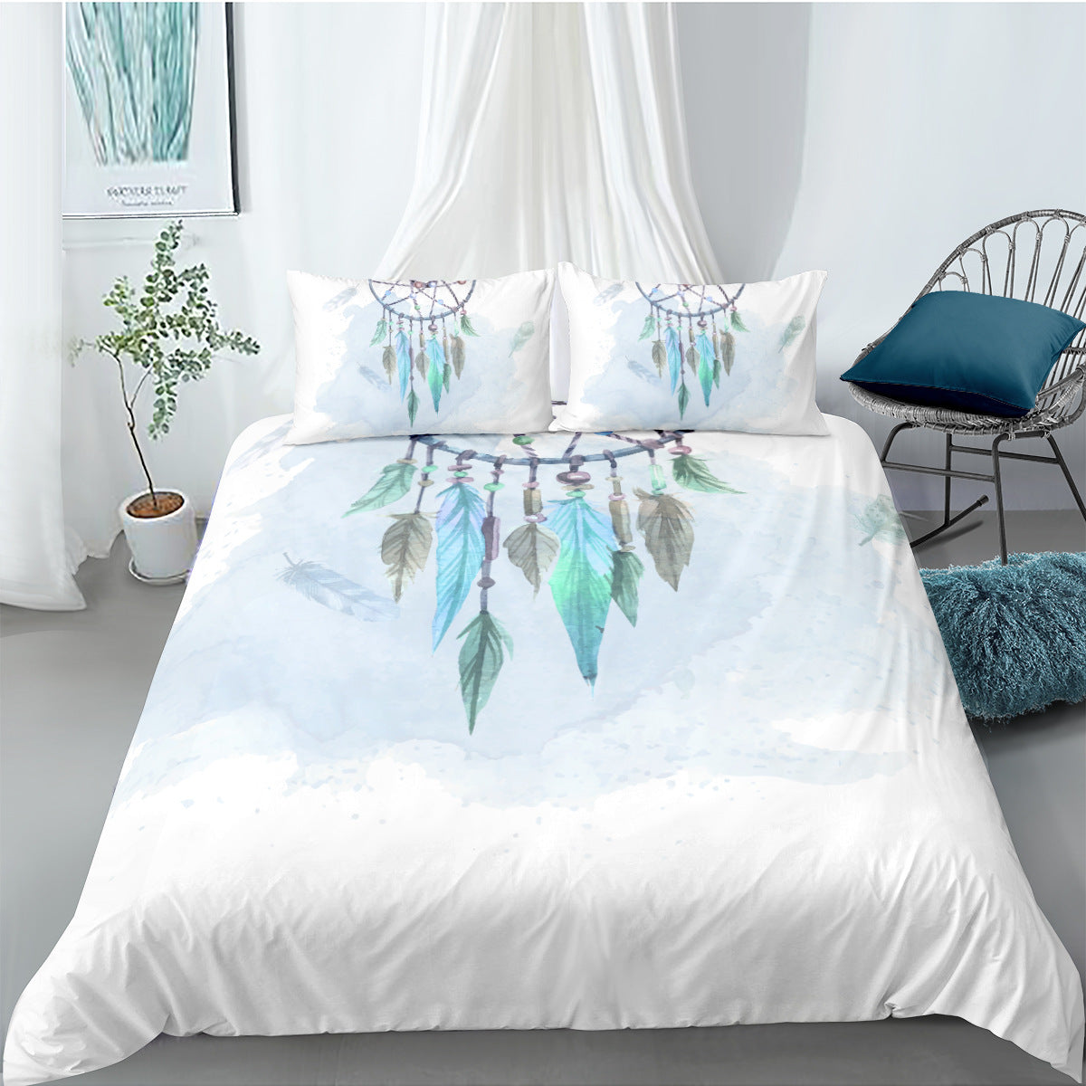 Digital Printing Quilt Cover Three-piece Foreign Trade Dream Catcher Series