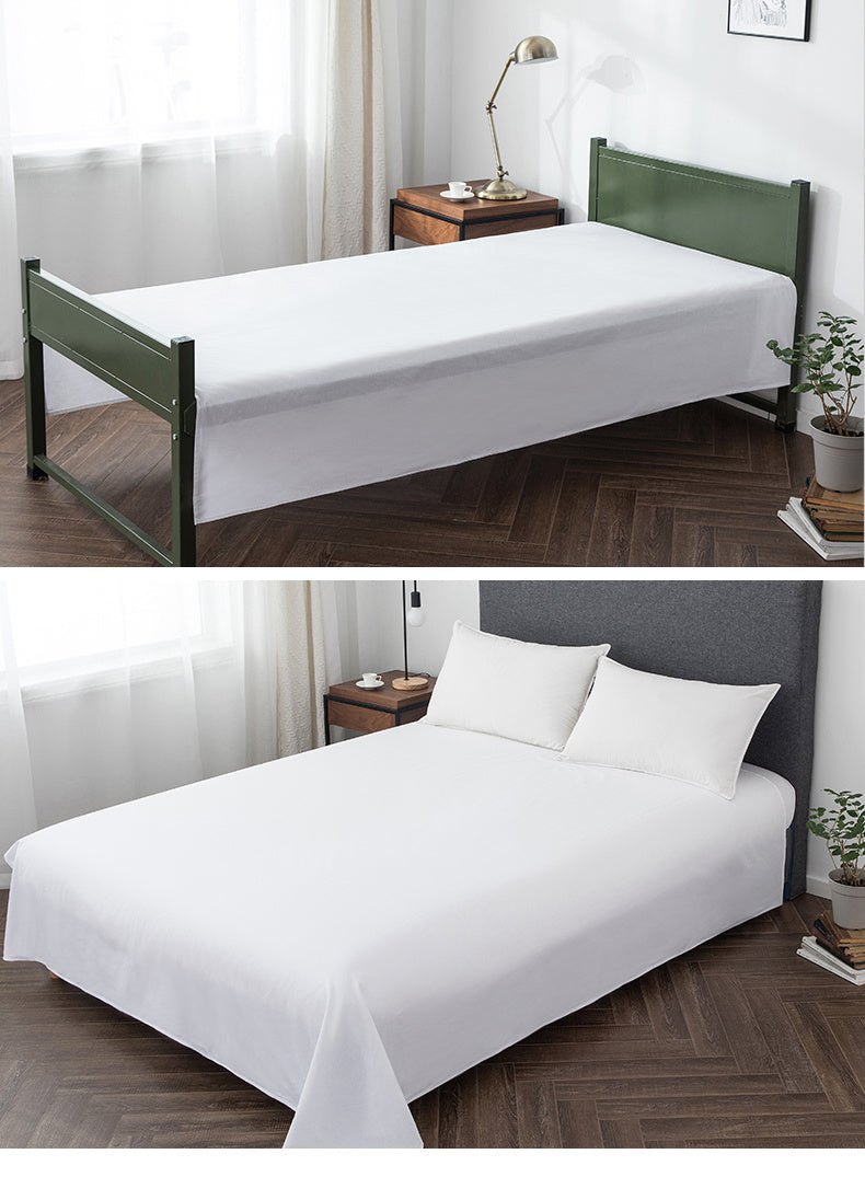 Standard White Bed Pure White Bed Sheet Cotton Single Bed Sheet