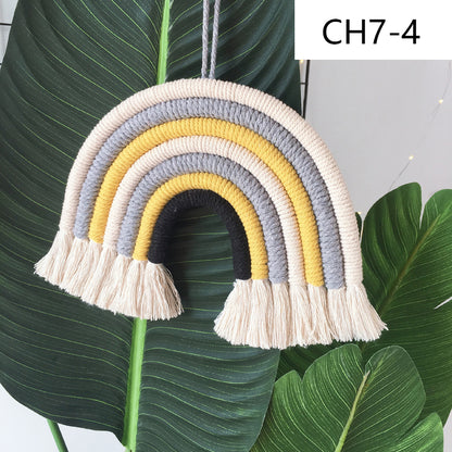 Nordic Style Home Children's Room Decoration Pendant Woven Rainbow Pendant Wall Decoration Pendant 7 Pieces