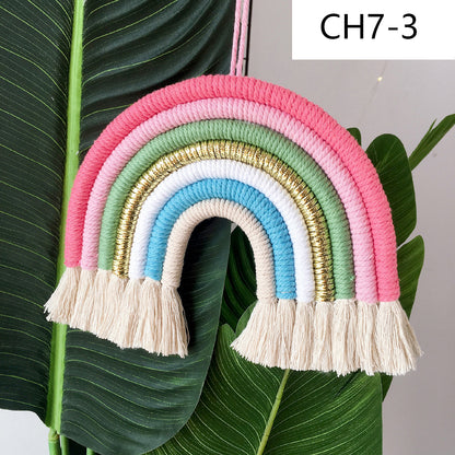 Nordic Style Home Children's Room Decoration Pendant Woven Rainbow Pendant Wall Decoration Pendant 7 Pieces