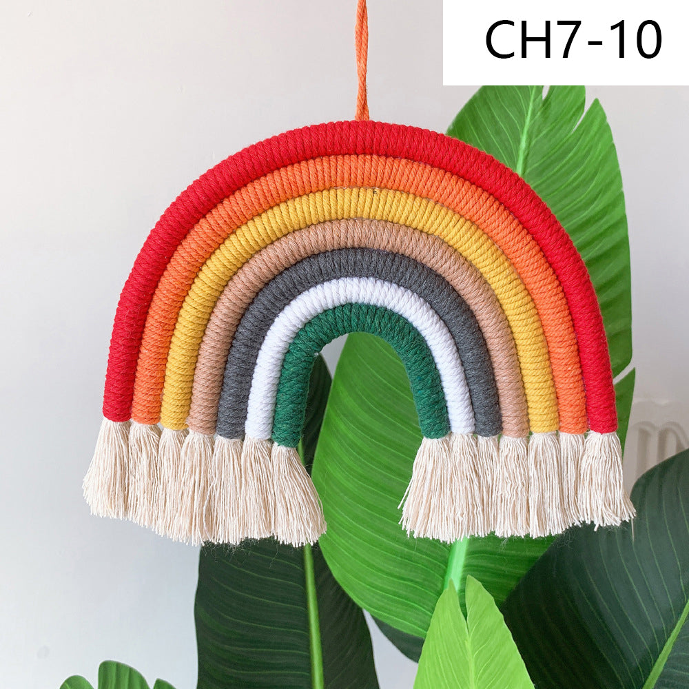 Nordic Style Home Children's Room Decoration Pendant Woven Rainbow Pendant Wall Decoration Pendant 7 Pieces