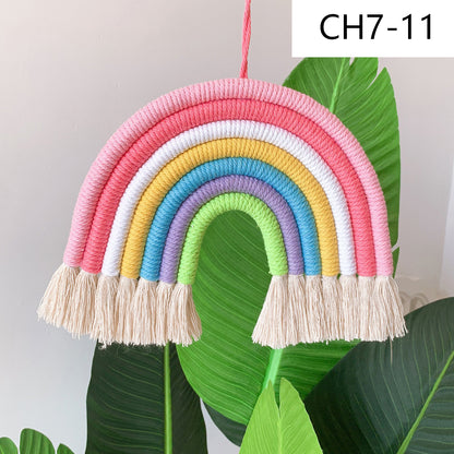 Nordic Style Home Children's Room Decoration Pendant Woven Rainbow Pendant Wall Decoration Pendant 7 Pieces