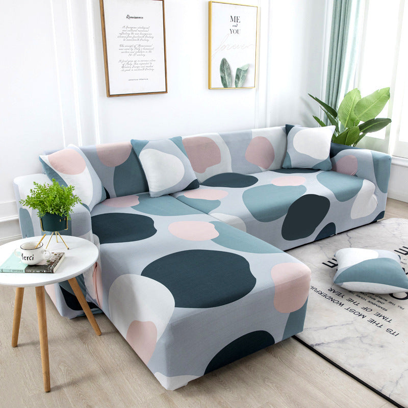 Geometric Design Spandex Corner Sofa Covers Long Elastic Material Couch Cases