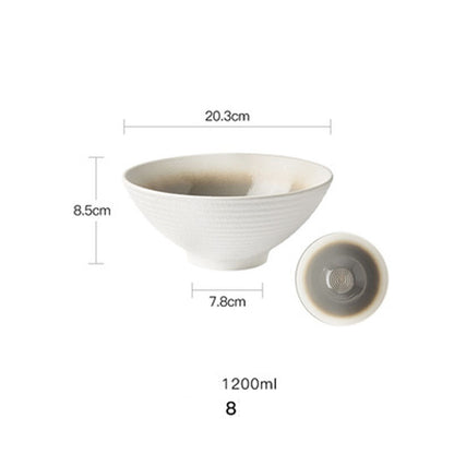 European Style Hotel Restaurant Big Dish Creative Ramen Beef Noodle Ceramic Bowl