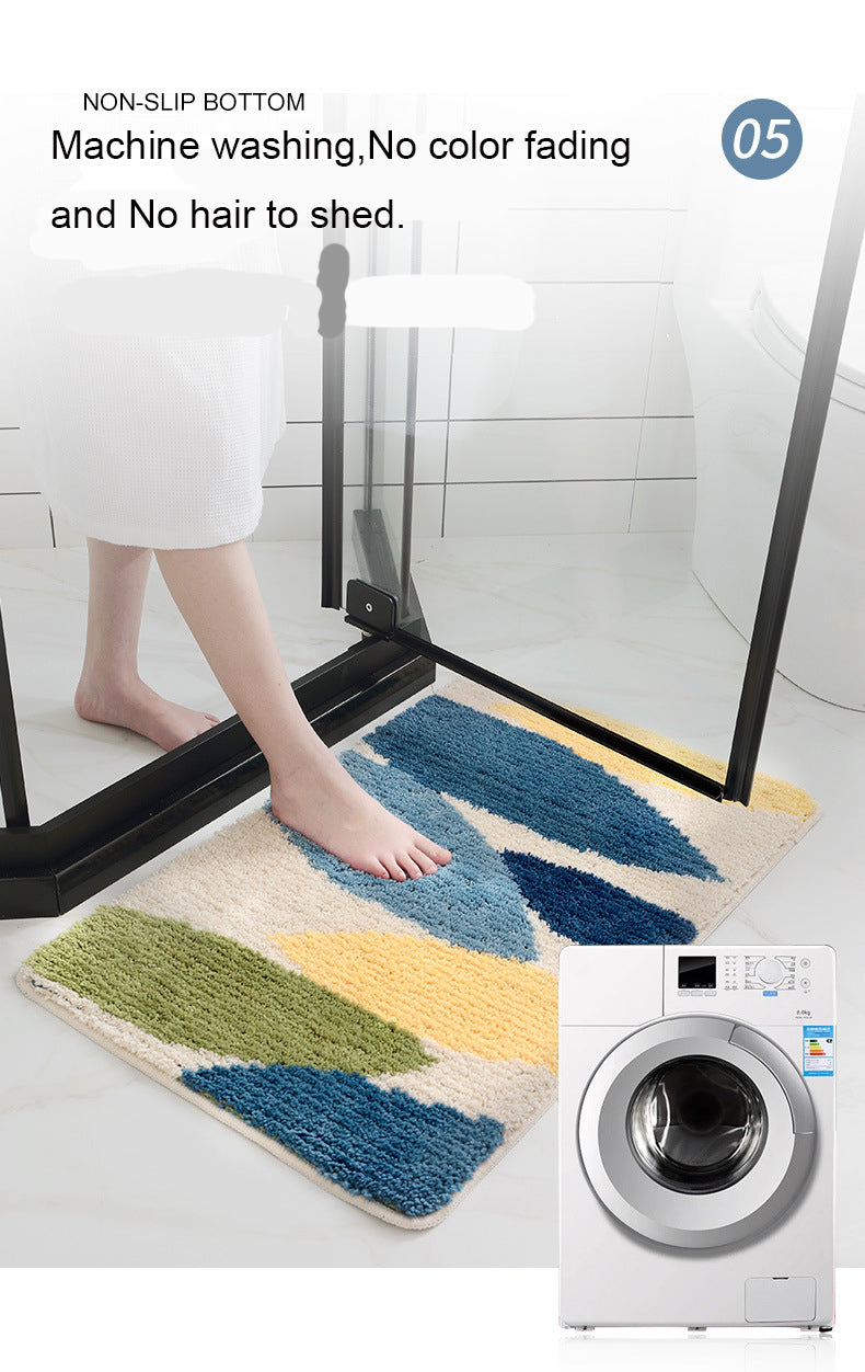 Microfiber top fast drying bath mat