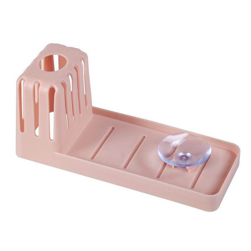 Sink Suction Cup Rack Cleaning Brush Rack Drain Kitchen Non-Perforated Sponge Spoon Soap Storage Rack