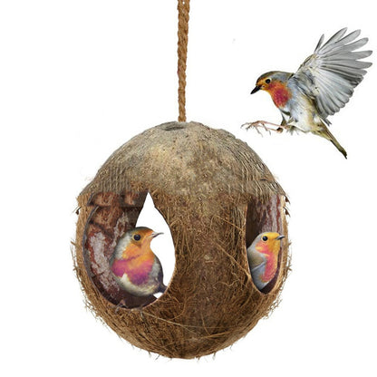 Creative Coconut Shell Bird Nest Feeder