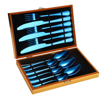 Stainless Steel Steak Cutlery Set Western Cutlery Cutlery Set Gift Box Wooden Box Cutlery