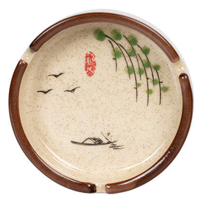 Hand-painted Creative Personality Underglaze Ceramic Round Japanese Dining Table Ashtray Set