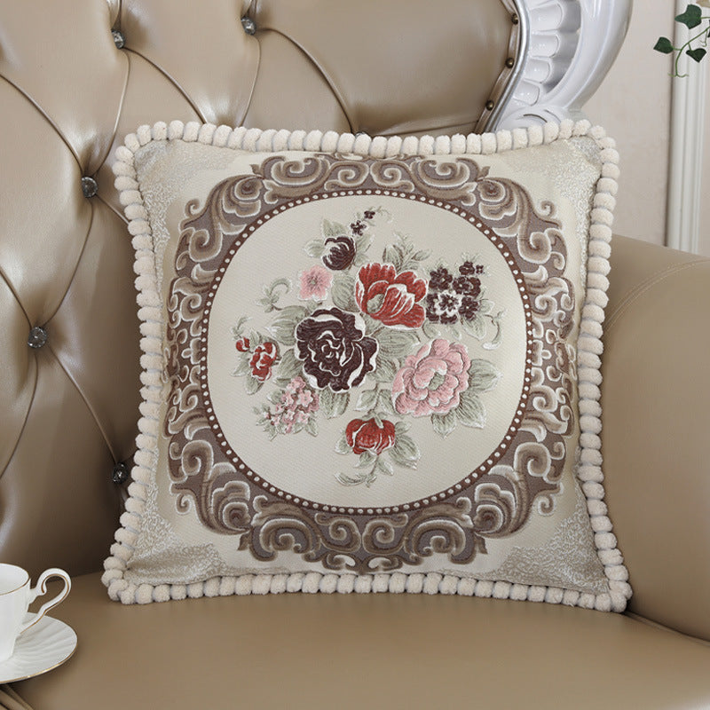 Embroidered Jacquard Cushion Cover