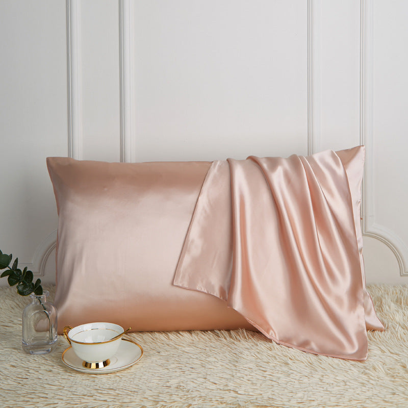 Silk Pillowcase Pure Color  Silk Pillow Single Plain Color Pillow